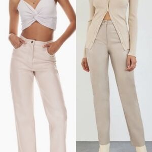 Aritzia Wilfred The Melina (Short) Vegan Leather Pants In Vin Gris Size 4
